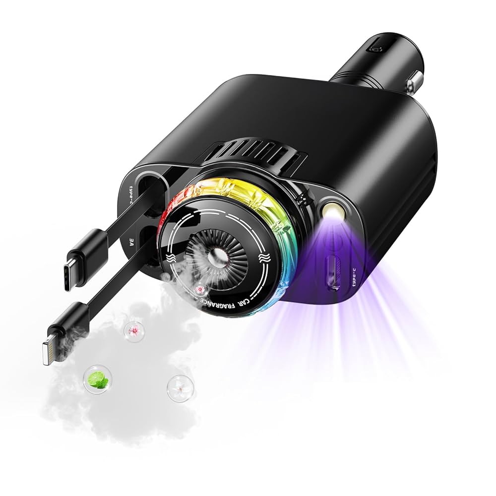Starlight Car Charger 5 In 1 Type-C And Lightning