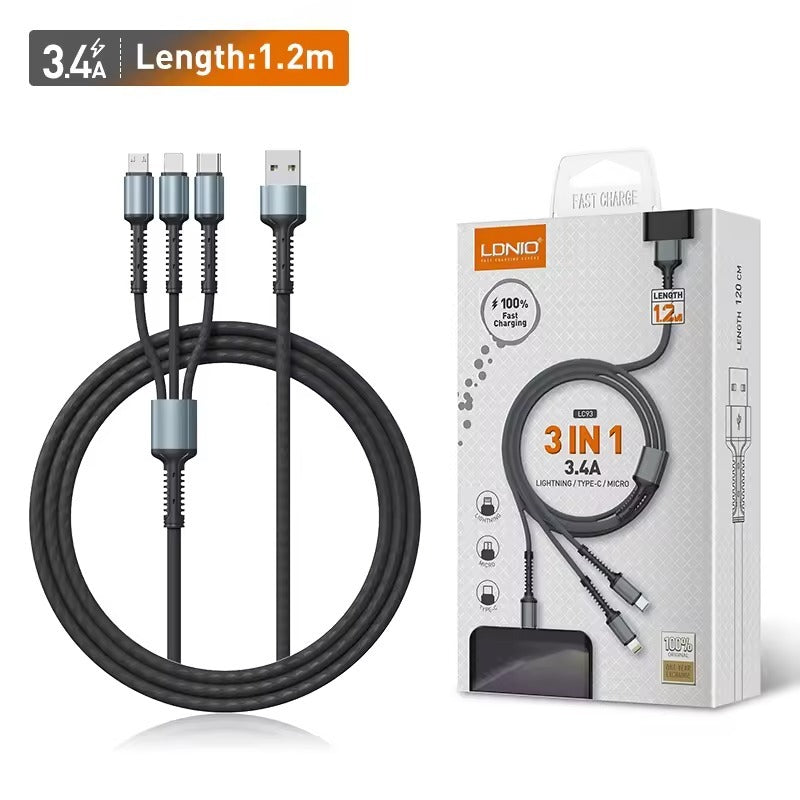 LDNIO Cable 3 fiches 1.2m LC93
