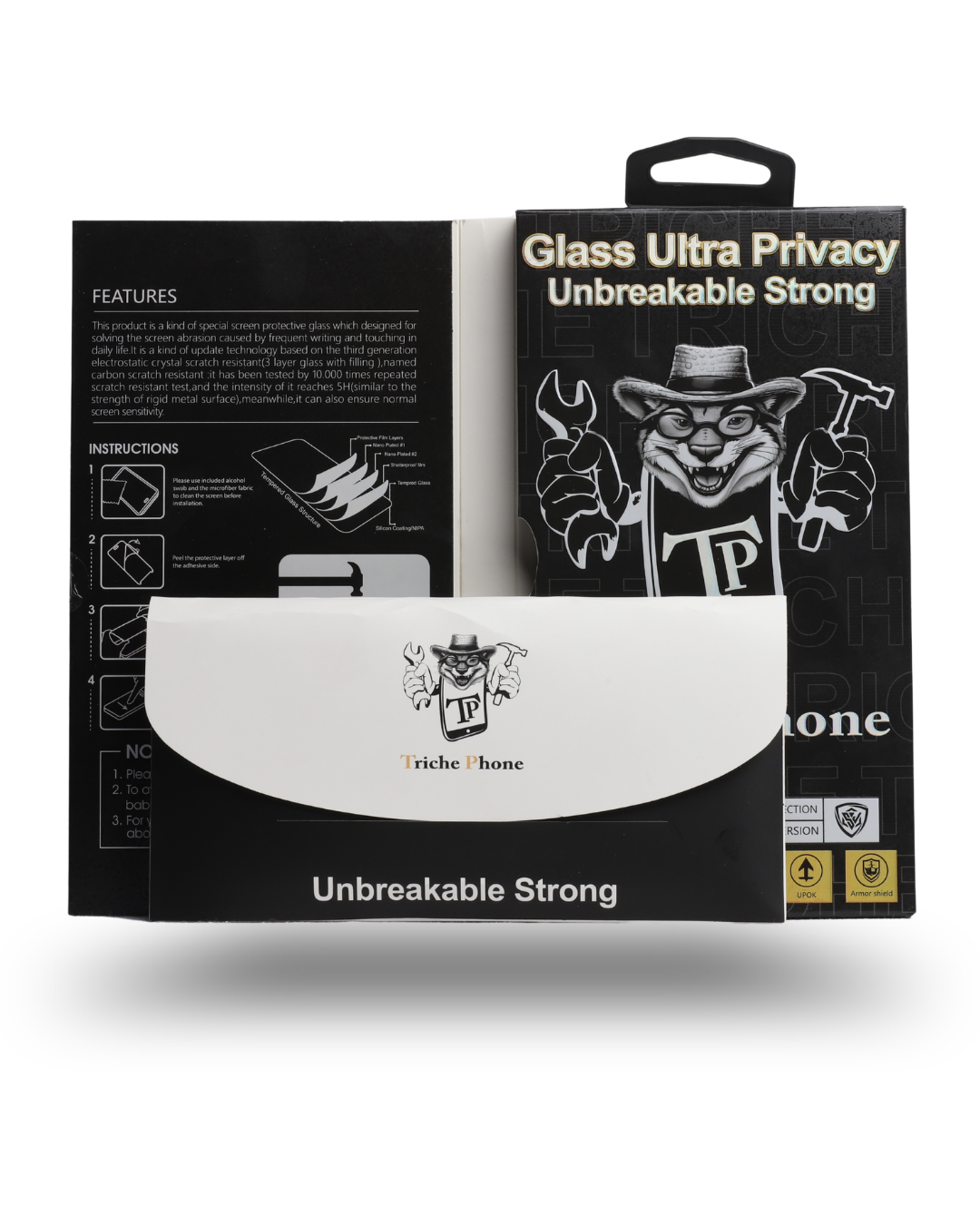 Triche Phone Privacy Screen protector (👀مضاد للكسر 🔨و عازل للرؤية)