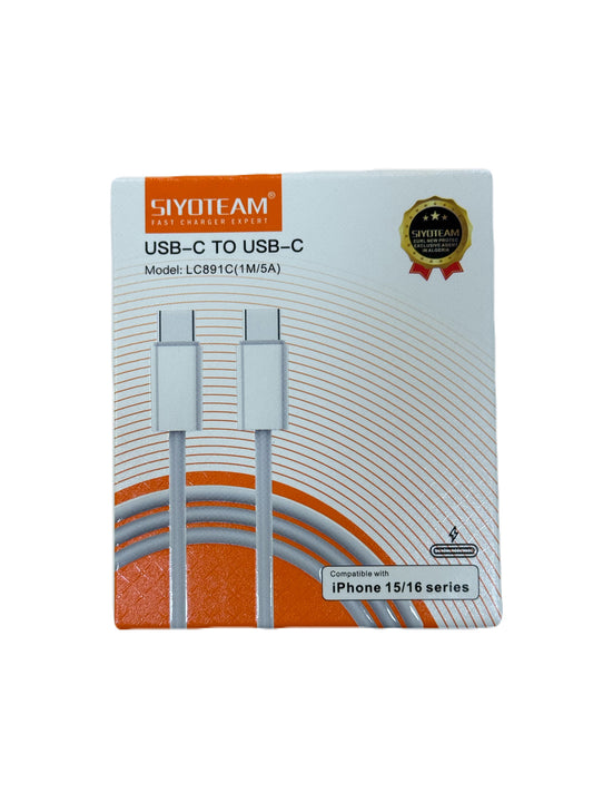 Fast Charging Data Cable Usb-c to Usb-c 5A